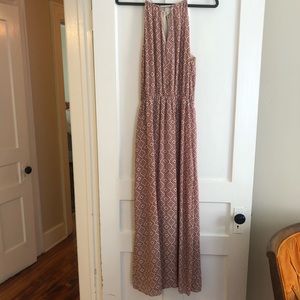 100% Silk High Neck Maxi Dress